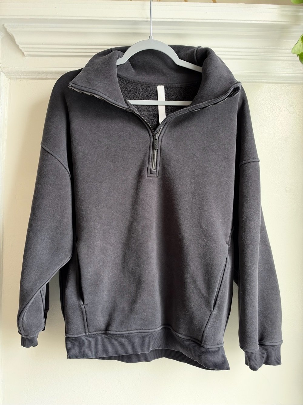 Lululemon Scuba Oversized Funnel-Neck Half Zip Pullover Washed Black XS/S TP/P